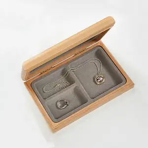 Engrave Wooden Box For Necklace Jewelry Box With Velvet Lining