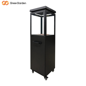 Modern Outdoor Gas Fireplace Freestanding <b>Fire</b> <b>Pit</b> Table with <b>Glass</b> View Wheels Smokeless Eco-Friendly - Product Image 2