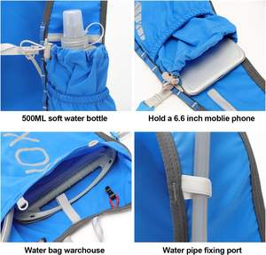 Échantillon gratuit en stock : Gilet de sport extérieur en néoprène respirant avec logo, fermeture éclair frontale et porte-téléphone réfléchissant pour la course - Product Image 2