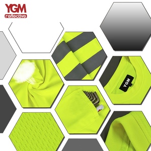 Chất lượng tốt của nam giới khả năng hiển thị cao Ngắn Tay Áo phản quang an toàn Hi VIS t Áo sơ mi làm việc Polo t Áo sơ mi - Product Image 4