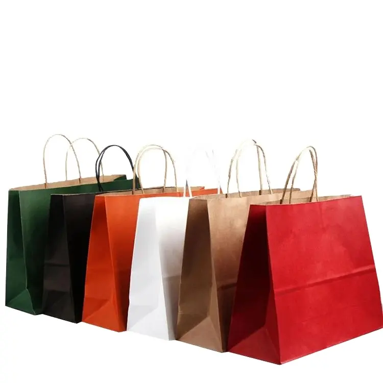 Высокопоставленный товар, оптовая продажа, индивидуальный логотип, экологически чистый коричневый пакет из крафт-бумаги