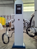 Chargeur de voiture électrique domestique à montage au sol de type 2 AC à double pistolet 44 kW