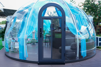 Tente dôme moderne en PC détachable à 360 degrés, intérieur/extérieur, maison à bulles pour le glamping, salle de bain et cuisine d'hiver