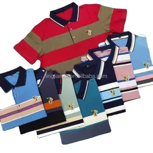 Factory Promotion Men&#39;s Polo T-shirt Striped Shirt Embroidered Polo Shirt Customized Wholesale Short Sleeve Knitted