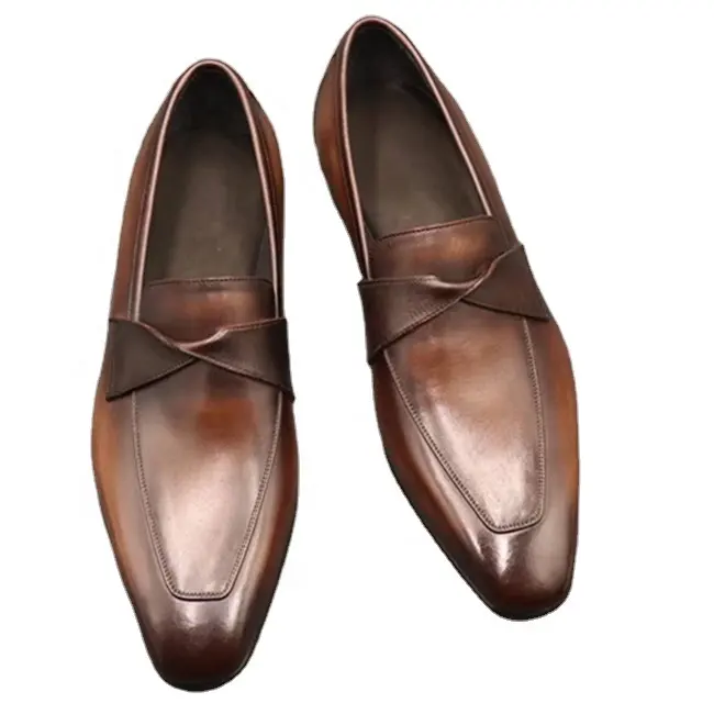 MTM erkek goodyear ayakkabı, el yapımı kahverengi renk erkek ayakkabısı