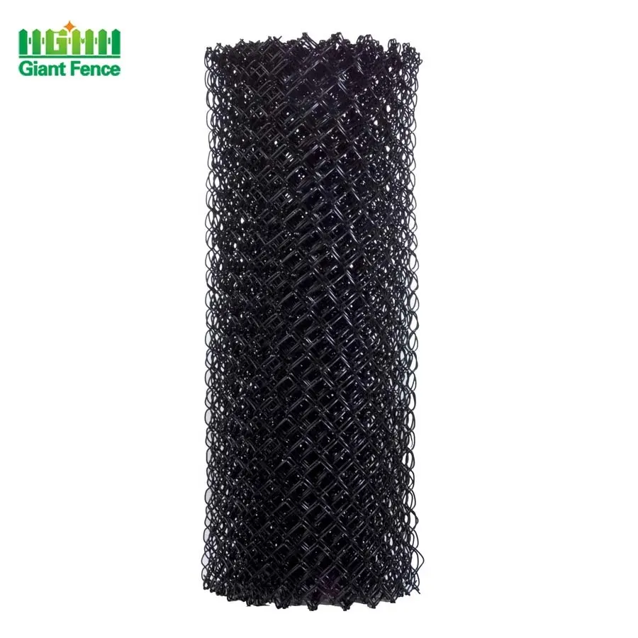 Werkslieferung 75 × 75 mm gewebtes PVC beschichtetes schwarzes Chainlink-Zaun 1,8 m Netzzaunplatten Spielplätze Sicherheit Edelstahl