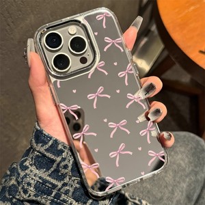 Full-<b>screen</b> bowknot design suitable for <b>iPhone</b> 17/16 phone case mirror finish for <b>iPhone</b> 15 cute and shockproof protective cover - Product Image 1