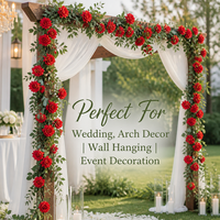 Guirlande florale artificielle en roses et lierre pour décoration murale de mariage, fenêtre, porte, arche, fond de fête