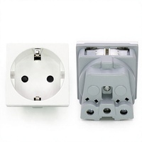 Prise de courant commerciale AC 2 broches Schuko, module de prise de courant encastré européen 16A 250V