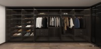 Personnalisation complète de la maison : Armoire moderne blanche sur mesure avec portes en verre et éclairage intégré pour un rangement intelligent