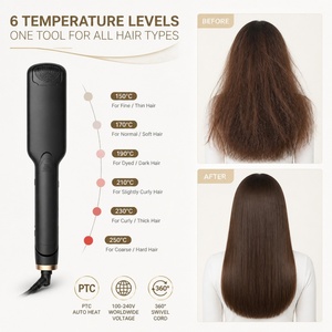 Plancha y Rizador de Pelo 2 en 1 Torlin, Plancha de Cerámica de 5 Filas, Calentamiento Rápido, Color Negro Dorado, para Peinado en Casa, 250°C - Product Image 4