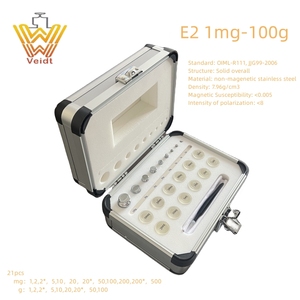 مجموعة أوزان معايرة من الفولاذ المقاوم للصدأ من فيدت للوزن E2 F1 F2 M1 من 1 ملغ إلى 2 كغ، 27 قطعة، للقياس الدقيق في المختبرات والصناعة - Product Image 6