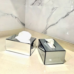 Magnetic Acrylic Mirror Tissue Box Cover Holder Napkin Holder Organizer