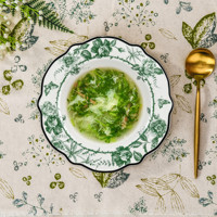 Service de table en porcelaine de haute qualité, 20 pièces, style floral luxueux naturel, rond, compatible lave-vaisselle, pour mariage