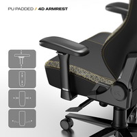 Chaise de jeu économique personnalisée en gros, chaise de course avec accoudoirs 4D et base en nylon 90-135 °   Ensemble de bureau assorti pour les employés de bureau