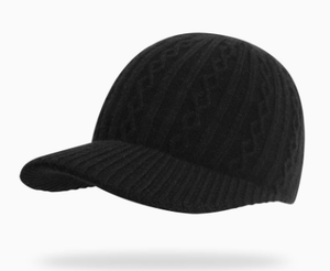 Gorra de béisbol tejida para mujer para otoño e invierno, gorra de pico de pato cálida y a la moda, gorra de béisbol de color liso. - Product Image 1