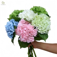 Bunga Hydrangea Latex Sentuhan Realistis Buatan, Ukuran Besar, untuk Dekorasi Pesta, Hotel, Pernikahan, Centerpiece Meja, dan Natal