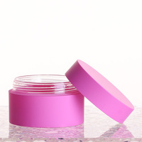 Pot cosmétique vide en PS rose mat à double paroi de 5g, 15g, 30g, 50g pour crème visage, soin de la peau et beurre corporel