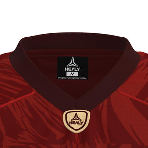 HEALY Maillot de sport rétro bordeaux à motif sombre, tendance et luxueux, à manches courtes, confortable, personnalisé, pour homme, style baseball - Product Image 4