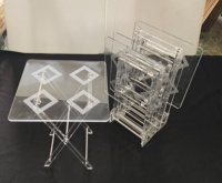 Ensemble de table à thé pliante en acrylique transparent avec support, nouveau style, pour l'Arabie Saoudite