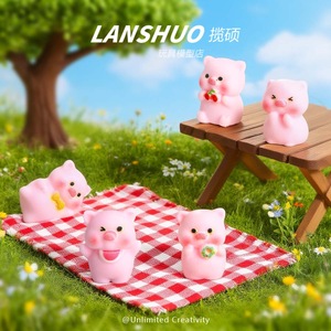 <b>Rainbow</b> <b>Candy</b> Diy Resin Pig Figurine Animal Shape Home Decoration Artistic Craft Model Toy - Product Image 3