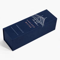 Boîte cadeau personnalisée en carton pliable avec revêtement en feuille d'argent pour vin, rhum, whisky, spiritueux, emballage de luxe