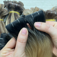 Extensions de cheveux humains invisibles injectées directement de l'usine, sans couture, en cheveux européens bruts, double épaisseur, prêtes à être expédiées