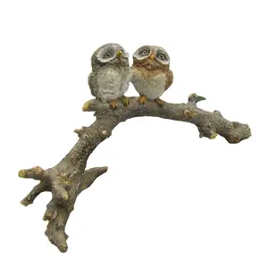 ED11364A Hot Sale Artificial Birds for Crafts Small Polyresin Statue Love Bird Owl Figurines Ornaments Miniature Decorative Bird