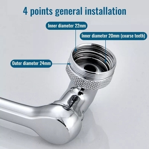 Plastique ABS Bras robotisé pivotant à 1080 degrés <span class=keywords><strong>Robinet</strong></span> de cuisine Extension de lavabo multifonctionnelle Conception universelle classique pour usage hôtelier - Product Image 3
