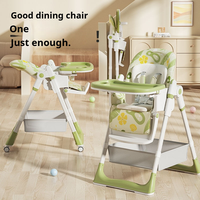 Chaise haute pour bébé multifonctionnelle, pliable, réglable en hauteur, en plastique PP sans BPA, chaise pour nourrissons