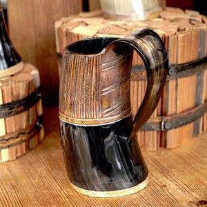 Taza de Cuerno de Buey Hecha a Mano, Forma Natural, Taza Rústica para Beber, Duradera, Artística, Coleccionable, Ecológica, para Eventos y Recuerdos - Product Image 1