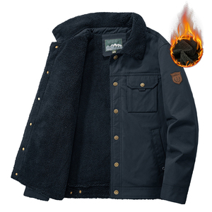 TONGYANG Mode Hommes Polaire Vestes D'<span class=keywords><strong>hiver</strong></span> Épaissir Chaud Parkas En Plein Air Casual Plusieurs Poches Lâche Manteaux Mâle <span class=keywords><strong>Grande</strong></span> <span class=keywords><strong>Taille</strong></span> 6XL - Product Image 2