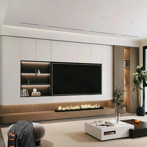 Meuble <span class=keywords><strong>TV</strong></span> mural de style américain Design minimaliste moderne Meuble de salon en mélamine Meuble <span class=keywords><strong>TV</strong></span>