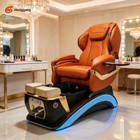 Fauteuil de pédicure électrique de luxe moderne pour salon de manucure, avec fonction de massage et de relaxation lumineuse, et pompe de drainage