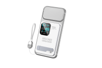 LY5 3-in-1 Ladestation mit TFT-Display, 15W Mag, 20W PD, Kabelgebundener Ständer, N52 Starker Magnet, 5000/10000mAh OEM Großhandel