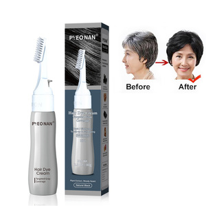 Tinte para el Cabello sin Amoníaco en Tubo, Cobertura Múltiple de Canas, Crema Colorante para el Cabello, Tinte Permanente Negro para Hombres y Mujeres, Venta al por Mayor - Product Image 1