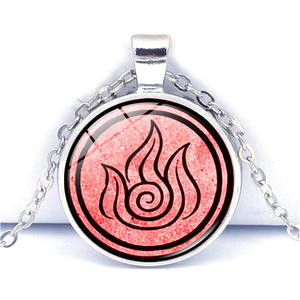 Collier <span class=keywords><strong>Avatar</strong></span> The Last Airbender pour femmes, bijoux Air Nomad Fire and Water tribal, dôme en verre, pendentif, chaîne, cadeaux pour hommes - Product Image 4