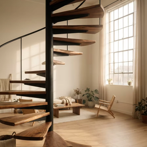 Escalera de Caracol de Acero Inoxidable, Estructura Firme y Resistente para Exteriores de Villas, Altura Fija, Producto Personalizado - Product Image 6