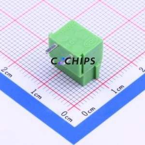 PA002-2P <b>Screw</b> Terminal <b>Block</b> Bent Lead Through Hole,P=5mm Connector ( Construction: 1x2P )( Pitch: 5mm )( Color: Green ) - Product Image 1