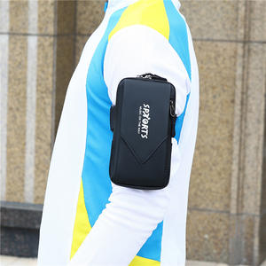 Brassard de sport noir, résistant à l'eau, respirant, unisexe, pour la course à pied, sac de rangement pour téléphone, petite pochette portable pour pièces de monnaie - Product Image 4