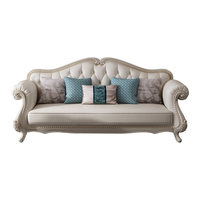 Ensemble de canapés en cuir véritable et bois massif de style américain, luxe léger, haut de gamme, salon minimaliste, mobilier pour toute la maison