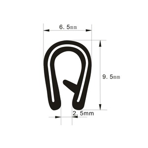 Bande d'étanchéité de porte de voiture en PVC imperméable en forme de U, réduction du bruit, protection de bord, service de découpe personnalisée, marque JH - Product Image 2