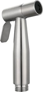 Pommeau de douche à main haute pression en acier inoxydable, finition brossée, avec buse de bidet, fixation murale simple pour salle de bain - Product Image 6
