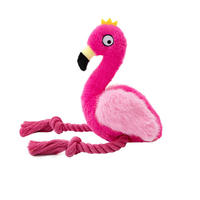Mainan Boneka Flamingo Bersuara Ramah Lingkungan Kertas Berkerut BB Call Kaki Tali Dua Lapis Tahan Gigitan Anjing