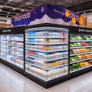 Frigorifero a cortina d'aria per angoli interni ed <span class=keywords><strong>esterni</strong></span>, attrezzatura di refrigerazione commerciale per esposizione in supermercati - Product Image 3