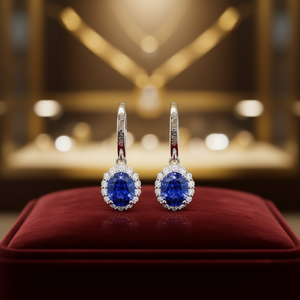 Orecchini Deconum con diamanti in oro bianco, taglio ovale, colore D, diamanti naturali certificati GIA, stile classico da donna per matrimonio - Product Image 2