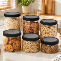 Bouchon à vis en plastique PP gris à nervures centrales pour bocaux à large ouverture, idéal pour les noix, les collations et les aliments secs – Vente en gros