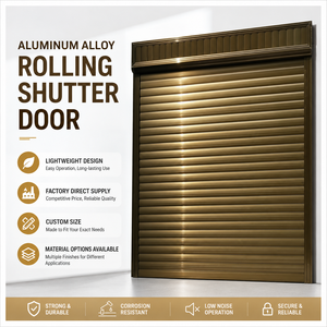 Pintu Gulung Otomatis Kustom Pabrik, Pintu Keamanan Aluminium Alloy Ringan, Harga Grosir Tersedia - Product Image 2