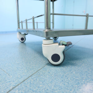 Chariot médical moderne en acier inoxydable, rangement mobile, roulettes à quatre roues, verrouillage pour utilisation hospitalière, chariot médical mobile - Product Image 5