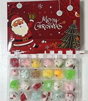 Calendrier de l'Avent de Noël Boîte Mystère Déchirable TPR Squishy Amusant – Compte à Rebours 24 Jours avec Chiffres – Cadeau Surprise Squishy